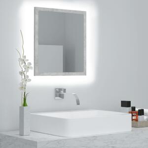 VidaXL LED kupaonsko ogledalo siva boja betona 40x8,5x37 cm akrilno