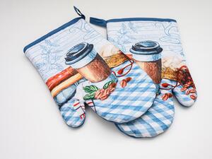 Set od 2 plave rukavice s magnetom COFFEE TOGO