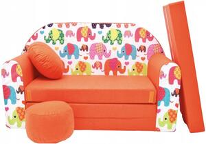 Dječji rasklopivi kauč sa šarenim slonovima 98 x 170 cm