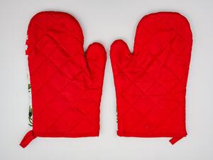 Set od 2 bijelo-crvene rukavice s magnetom OLIVE