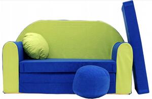 Dječji rasklopivi kauč u zeleno-plavoj boji 98 x 170 cm