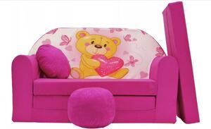 Dječja ružičasta sofa s medvjedom 98 x 170 cm