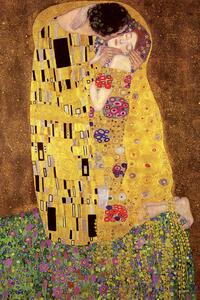 Poster Gustav Klimt - Poljubac, (61 x 91.5 cm)
