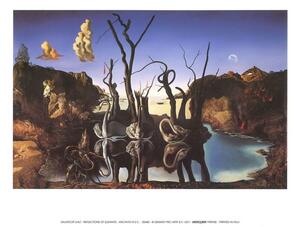Swans Reflecting Elephants, 1937 Reprodukcija umjetnosti, Salvador Dalí, (30 x 24 cm)