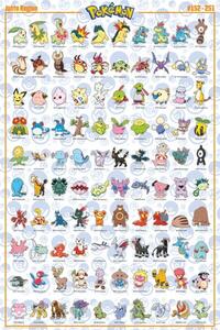 Poster Pokemon - Johto Pokemon, (61 x 91.5 cm)