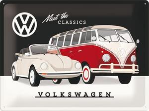 Metalni znak Volkswagen VW - T1 & Beetle, (40 x 30 cm)
