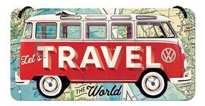 Metalni znak Volkswagen VW - T1 -Travel the world, (20 x 10 cm)