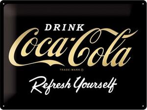 Metalni znak Coca-Cola - Logo Gold, (40 x 30 cm)