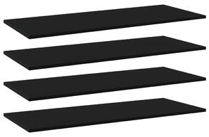 VidaXL Police za knjige 4 kom crne 100 x 40 x 1,5 cm od iverice