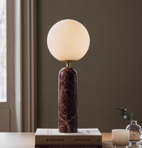 Globen Lighting Torrano stolna lampa, crvena, visina 53 cm, mramor, Crvena, Dnevni boravak/blagovaonica, Mramor