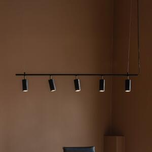 Globen Lighting Hubble 5 viseća lampa, crna, duljina 130 cm, 3 žarulje, prigušiva, Crno, Dnevni boravak/blagovaonica, Aluminij