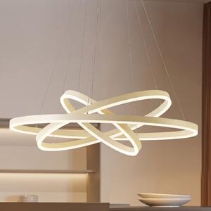 Arcchio Albiona LED viseća svjetiljka, bež, 3 prstena, Ø 80 cm, prigušiva, Bež, Dnevni boravak/blagovaonica, Metal