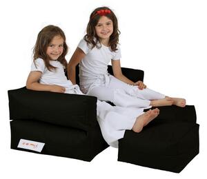 Atelier Del Sofa Vreća za sjedenje, Kids Double Seat Pouf - Black