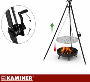 Vrtni roštilj Kaminer Tripod – tronožac s podesivom rešetkom za roštilj 70 cm