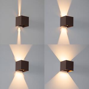 Vanjska zidna svjetiljka hrđavo smeđa uklj. LED 2 svjetla IP54 - Edwin