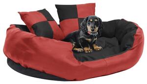 VidaXL Dvostrani perivi jastuk za pse crveno-crni 85x70x20 cm