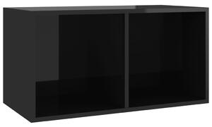 VidaXL Kutija za pohranu vinilnih ploča sjajna crna 71x34x36 cm drvena