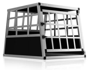 Cadoca Transportni boks za pse BRUNO, 70x55x51 cm, srebrna/crna