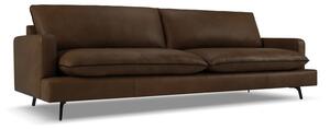 Tamno smeđa kožna sofa 260 cm Virna – Micadoni Home