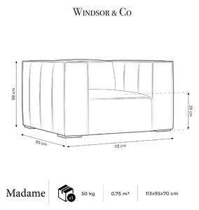 Smeđa kožna fotelja Madame - Windsor & Co Sofas