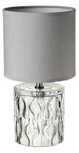 Svijetlo siva staklena stolna lampa s tekstilnim sjenilom (visina 29 cm) – Casa Selección