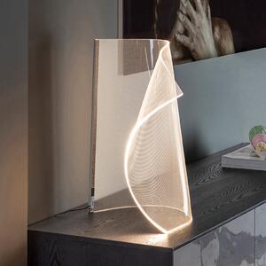 Schuller Valencia LED stolna lampa Velos II, krom, dimmer, metal, plastika, prigušiva, Providna, Dnevni boravak/blagovaonica, Plastika