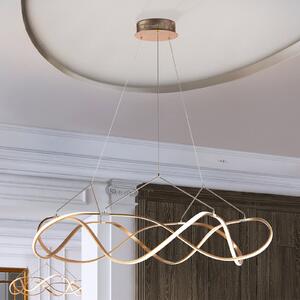 Schuller Valencia Molly LED viseća svjetiljka, prigušiva, Ø 110 cm, ružičasto zlato, prigušiva, Zlato / mjed, Dnevni boravak/blagovaonica, Metal