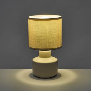 Krem stolna lampa keramička s tekstilnim sjenilom (visina 22 cm) – Casa Selección