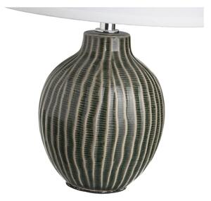 Tamno zelena stolna lampa keramička s tekstilnim sjenilom (visina 28 cm) – Casa Selección