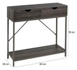 Smeđi pomoćni stol 30x80 cm – Casa Selección