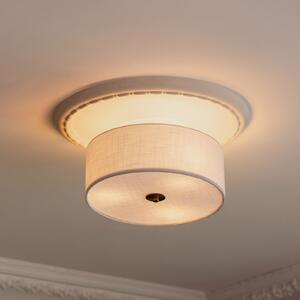 Globen Lighting Stropna svjetiljka Noah, Ø 35 cm, bijela, prigušiva, Bijela, Dnevni boravak/blagovaonica, Tkanina / tekstil