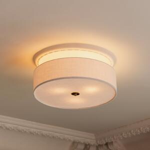 Globen Lighting Noah stropna svjetiljka, Ø 50 cm, bijela, prigušiva, Bijela, Dnevni boravak/blagovaonica, Tkanina / tekstil