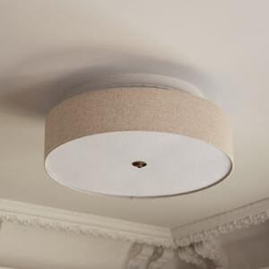 Globen Lighting Noah stropna svjetiljka, Ø 65 cm, bež, prigušiva, Bež, Dnevni boravak/blagovaonica, Tkanina / tekstil