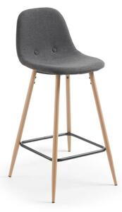 NILSONS barska stolica metal s efektom drveta, tamno sivi materijal