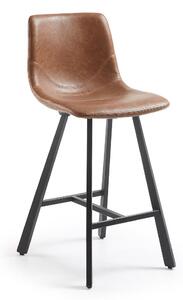 TRACS barska stolica brušeni metal, PU oksid smeđa