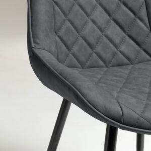 AFFAIRS Chair metal crne boje PU graphite