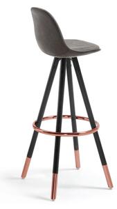 STAGS barska stolica drvo crne boje, materijal grafitne boje