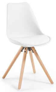 Stolica bijela sa drvenim bukva nogama