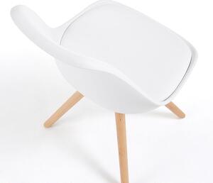 Stolica bijela sa drvenim bukva nogama