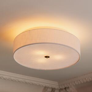 Globen Lighting Noah stropna svjetiljka, Ø 65 cm, bijela, prigušiva, Bijela, Dnevni boravak/blagovaonica, Tkanina / tekstil