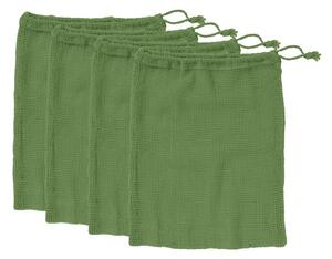 Set od 4 zelene ekološke vrećice od recikliranog pamuka Ladelle Eco, 30x40 cm
