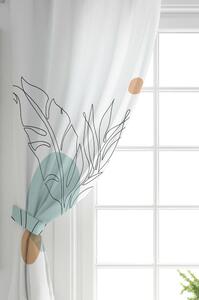 Bijela zavjesa s primjesom pamuka Minimalist Home World, 140 x 260 cm