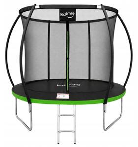 Vrtni trampolin 252 cm (8FT) s unutarnjom zaštitnom mrežom i ljestvama Zeleno