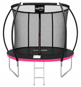 Vrtni trampolin 252 cm (8FT) s unutarnjom zaštitnom mrežom i ljestvama Ružičasta