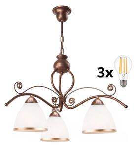 Brilagi - LED Luster na lancu ANTICO 3xE27/60W/230V bronca patina