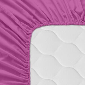 Tamnoružičasta elastična plahta od čistog pamuka, 60 x 120 cm