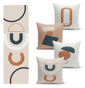 Set od 4 jastučnice i nadstolnjak s primjesom pamuka Minimalist Home World