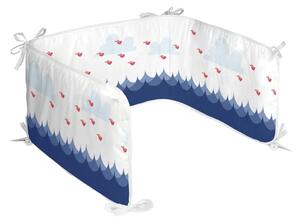Pamučna ogradica za krevetić Moshi Moshi Whale, 210 x 40 cm