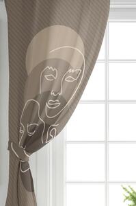 Smeđa zavjesa s primjesom pamuka Minimalist Home World, 140 x 260 cm