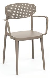 Svjetlo smeđa plastična vrtna stolica Aire – Rojaplast